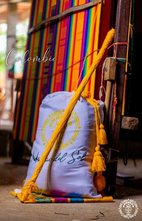 Photo d'un sac de rangement Colombien Hamac del Sol dans un atelier en Colombie