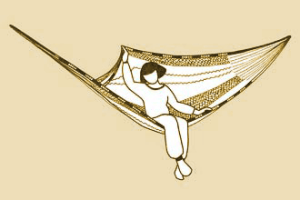 dessin d'une femme qui s'allonge dans un hamac étape 2