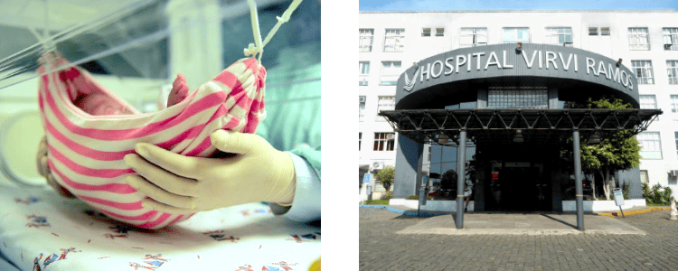 Hamac pour bébé prématuré à L'hôpital Virvi Ramos au Brésil