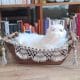 Hamac pour chat écru gris perlé + support en bois cover